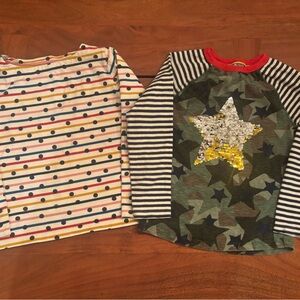 Striped and Star Patterned Long Sleeve Shirts BUNDLE Two shirts